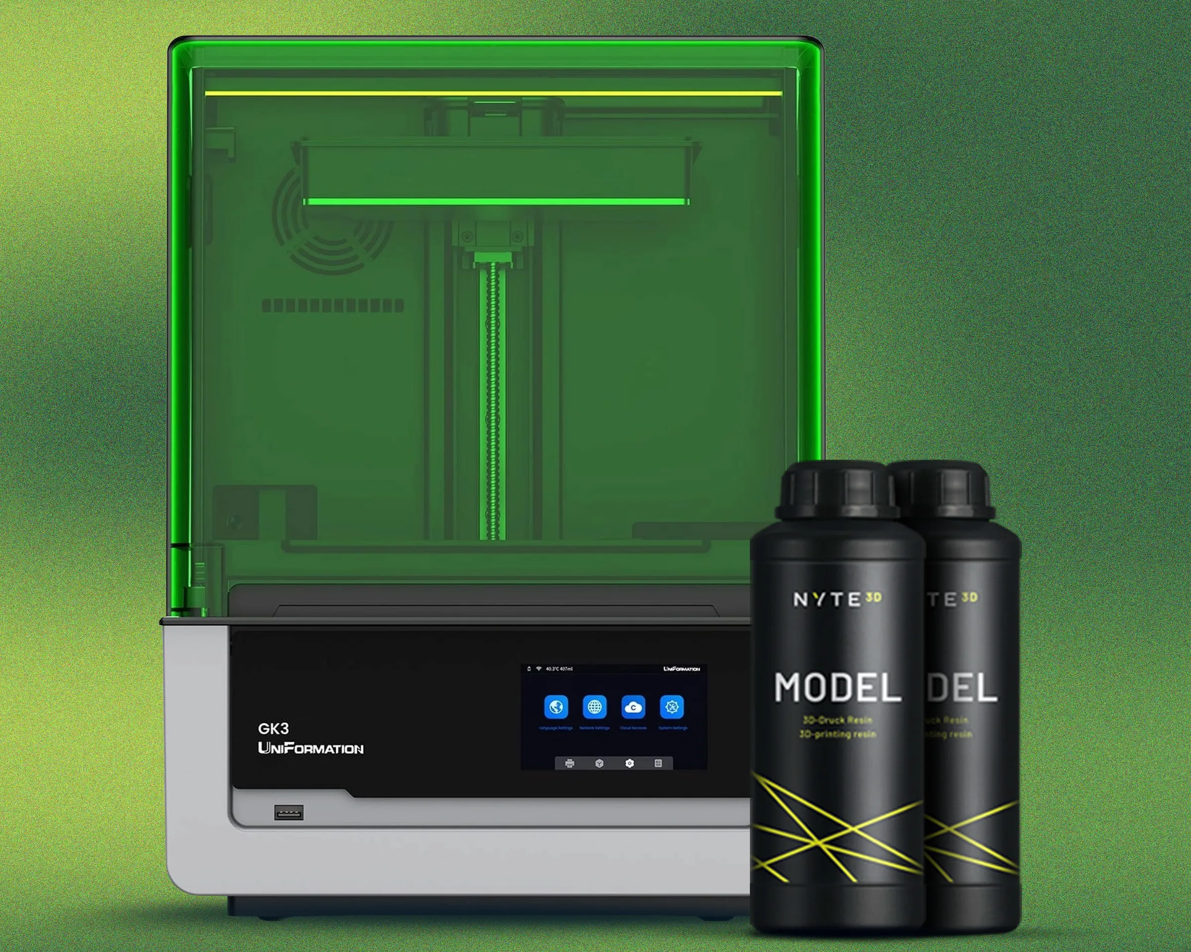 UniFormation GK3 Pro mit 2x NYTE3D Resin